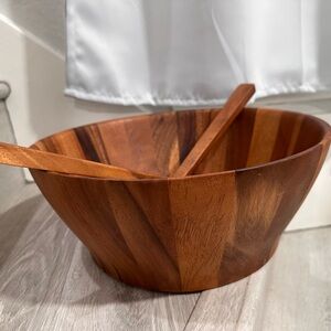 The Cellar Collection exclusively from Macys - Wooden Salad Bowl with Utensils